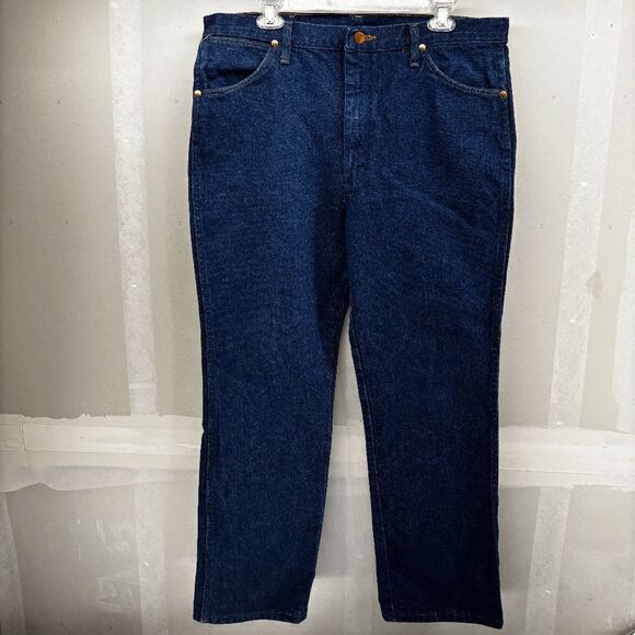 Wrangler Jeans 38x30 Blue Dark Denim Cowboy Cut Western Rodeo Work 0936DNI - Picture 6 of 9